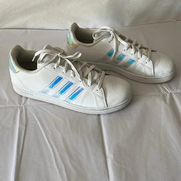Adidas whites holographic sneakers size 6.5
