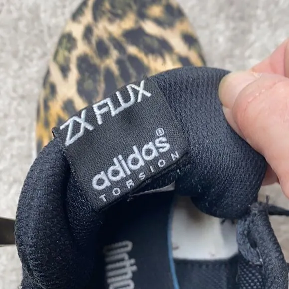 Adidas Cheetah Animal Print ZXFLUX TORSION Lace Up Running Shoes mens 6