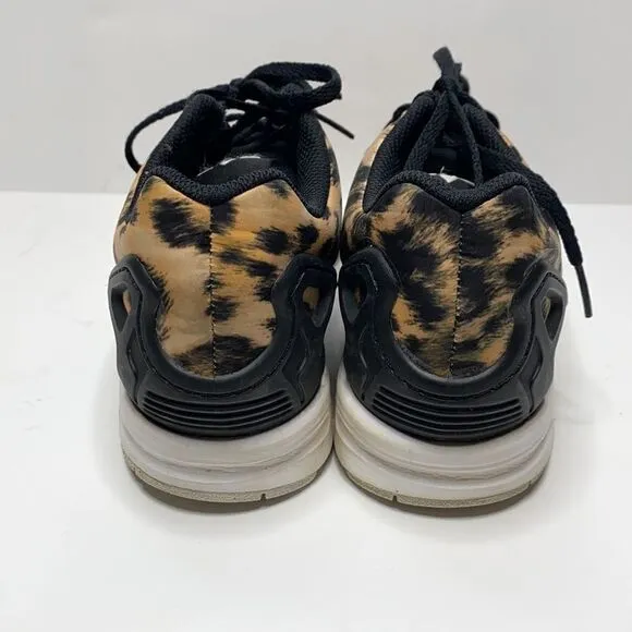 Adidas Cheetah Animal Print ZXFLUX TORSION Lace Up Running Shoes mens 6