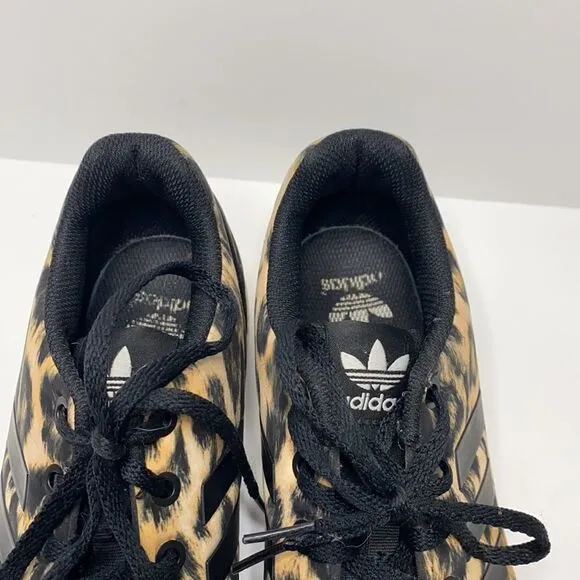 Adidas Cheetah Animal Print ZXFLUX TORSION Lace Up Running Shoes mens 6