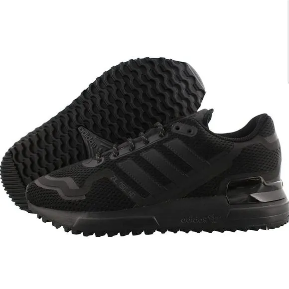 ADIDAS Originals Zx 750 Casual Shoes Triple Black Womens sz 6 1/2