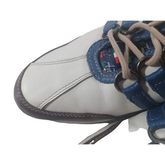 Añel Racer ARSX Collection Brown White Blue Striped Shoes Size 45½ / 11 Mens