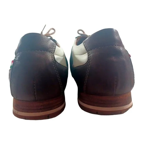 Añel Racer ARSX Collection Brown White Blue Striped Shoes Size 45½ / 11 Mens