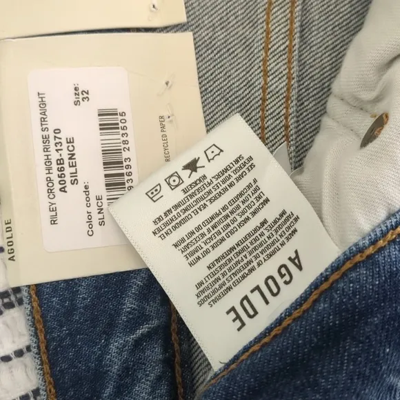 AGOLDE Revolve x Free people x Anthropology Riley crop high rise straight jeans