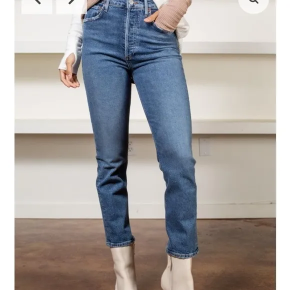 AGOLDE Revolve x Free people x Anthropology Riley crop high rise straight jeans