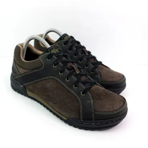 Ahnu Balboa Mens Size 8 Black Leather Outdoor Hiking Sneaker Shoes F19616B