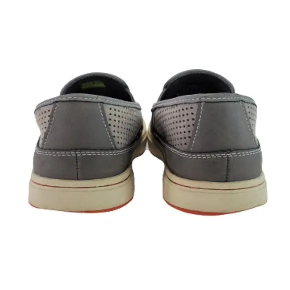 Ahnu Mens Steiner Charcoal Gray Perforated Suede Slip On Sneaker Shoes Sz 8