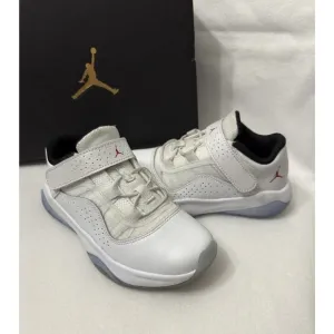 Air Jordan 11 CMFT Low White Varsity Red Black Kids Sneakers Shoes Size 11C