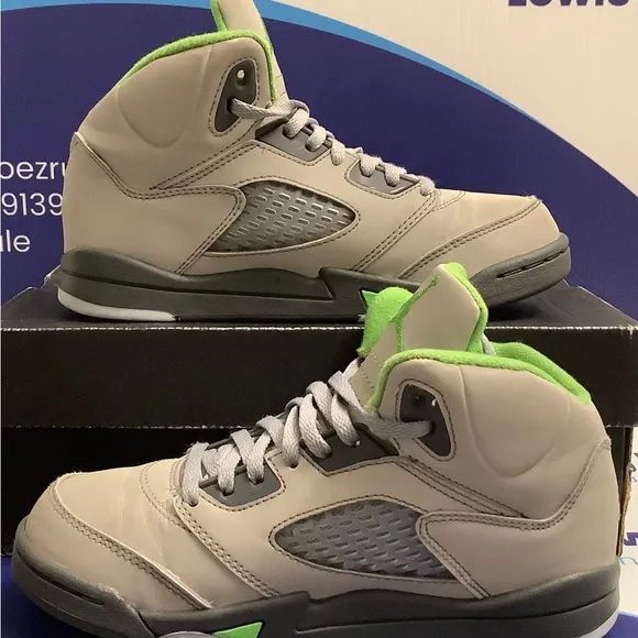 Air Jordan 5 Green Bean Kids Size 2y