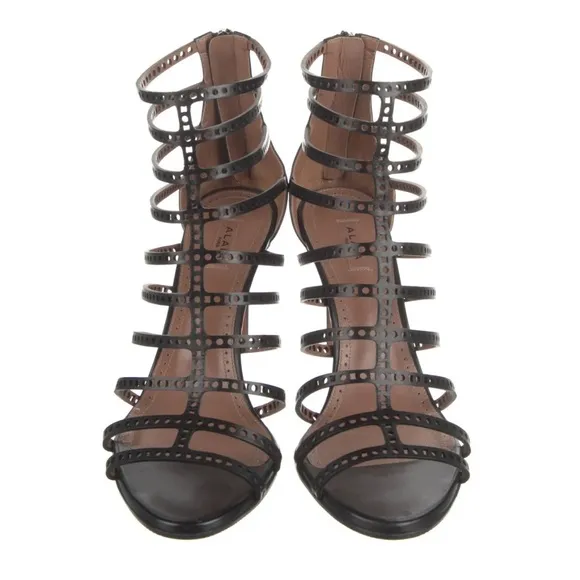 Alaïa Leather Gladiator Sandals Heels
