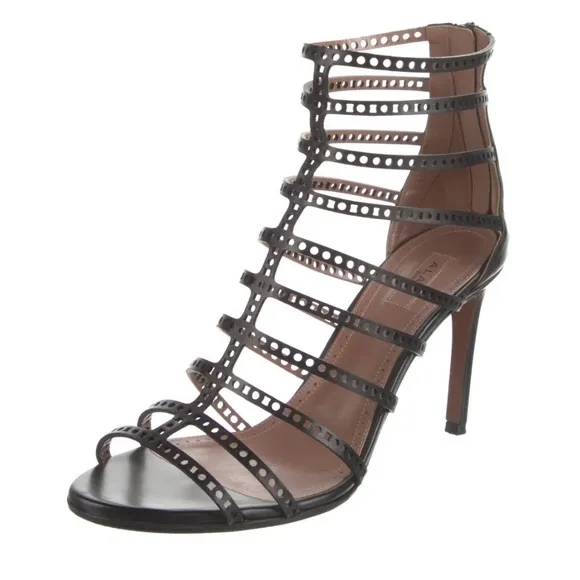 Alaïa Leather Gladiator Sandals Heels