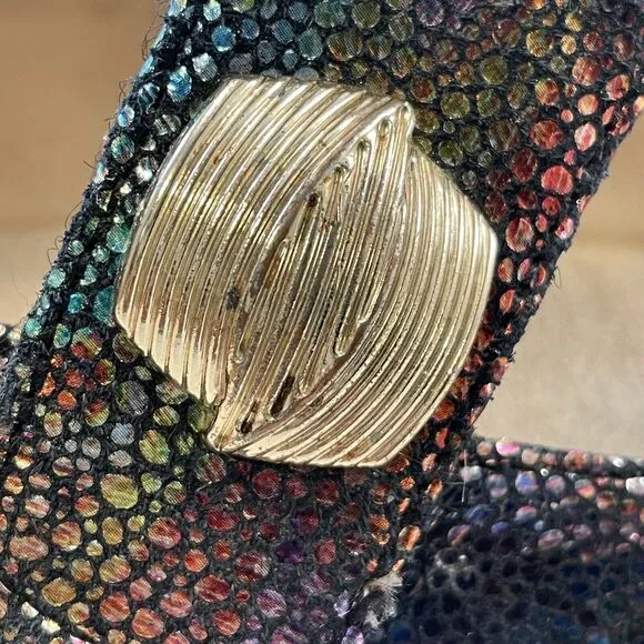 Alegria Mary Jane Shoes Women's Size 9.5 Rainbow Metallic Leather Paloma Tots Go