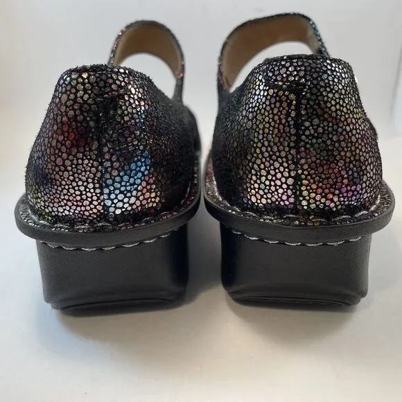 Alegria Mary Jane Shoes Women's Size 9.5 Rainbow Metallic Leather Paloma Tots Go
