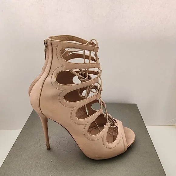 Alexander McQueen Leather Gladiator Sandals Size 38