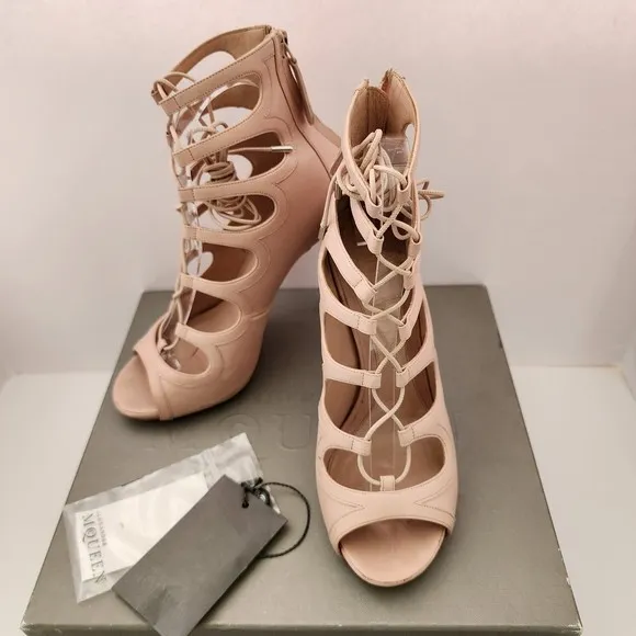 Alexander McQueen Leather Gladiator Sandals Size 38