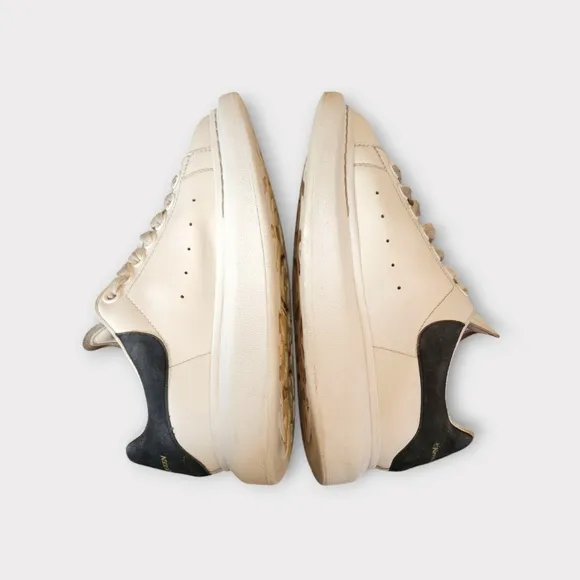 Alexander McQueen Oversized White &amp; Black Leather Sneakers