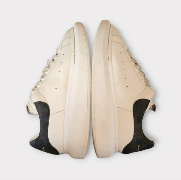 Alexander McQueen Oversized White &amp; Black Leather Sneakers