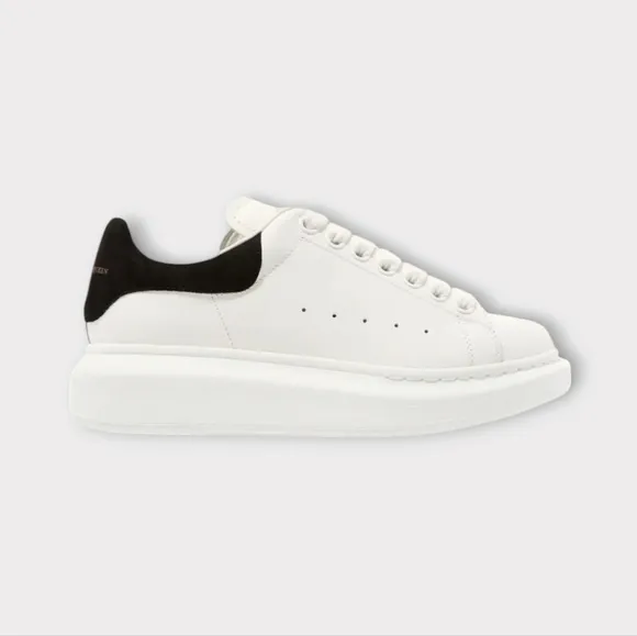 Alexander McQueen Oversized White &amp; Black Leather Sneakers