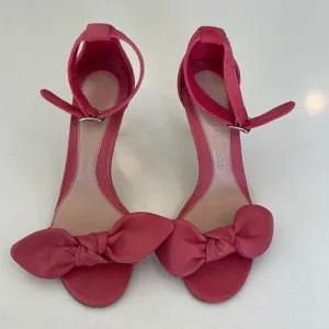Alexander McQueen Pink/Red Bow Sandal Heels 37