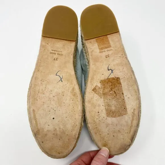 Alexander Wang Light Blue Denim Espadrille Casual Shoes Women's Sz 37 Front Zip