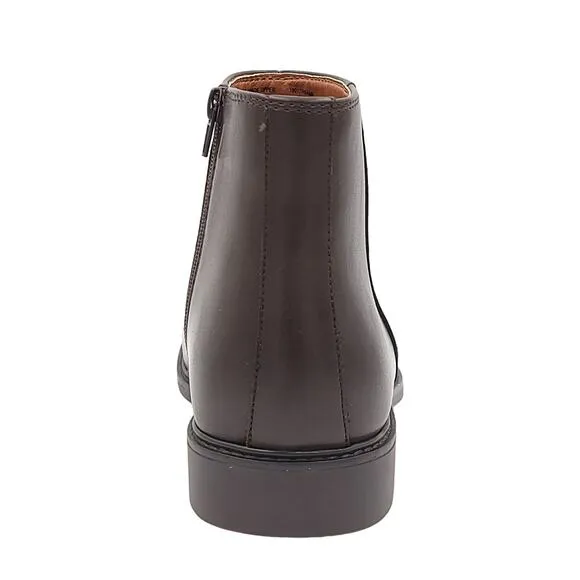 Alfani Men Liam Side Zip Dress Boots Size US 7M Espresso Brown Faux Leather