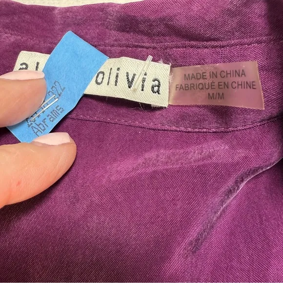 Alice and Olivia Jem Gathered Washed Mini Shirt Dress medium