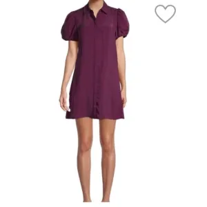 Alice and Olivia Jem Gathered Washed Mini Shirt Dress medium
