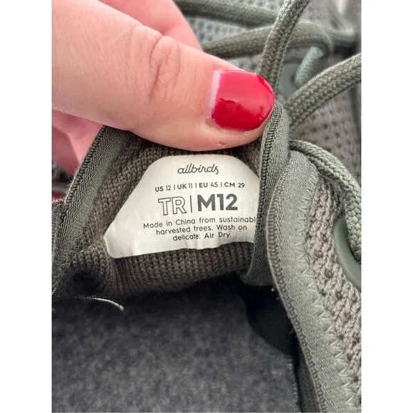 Allbirds tree runners dark green size 12