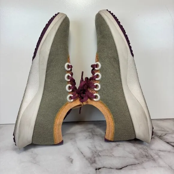 Allbirds Wool Dasher Mizzle Low Casual Running Shoes Green Orange Men’s Size 9.5