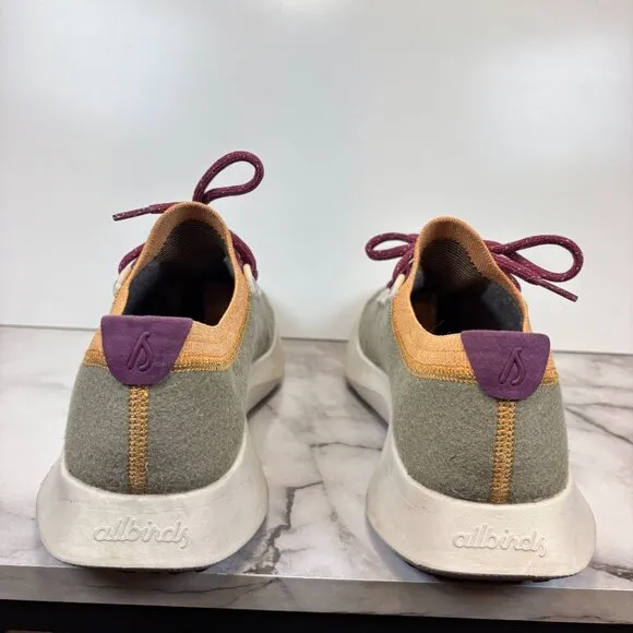 Allbirds Wool Dasher Mizzle Low Casual Running Shoes Green Orange Men’s Size 9.5