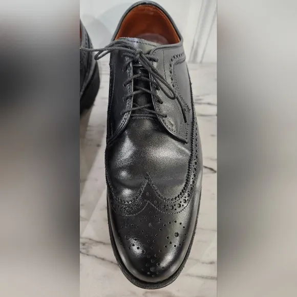 Allen Edmonds black wingtip oxford dress shoes men's size 10.5 D