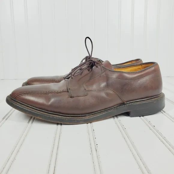 Allen Edmonds Hillcrest Bicycle Toe Derby Brown Leather Shoes i287