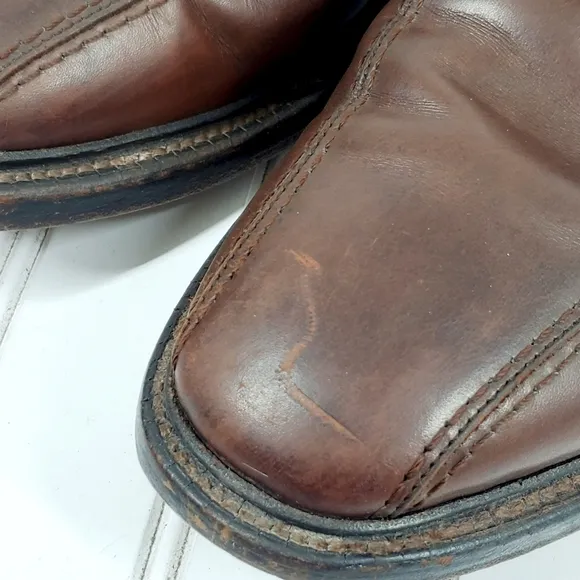 Allen Edmonds Hillcrest Bicycle Toe Derby Brown Leather Shoes i287