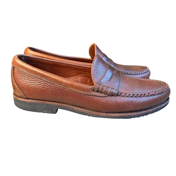 Allen Edmonds Holton Penny Loafers Brown Leather Size 9.5D Slip On Shoes S2