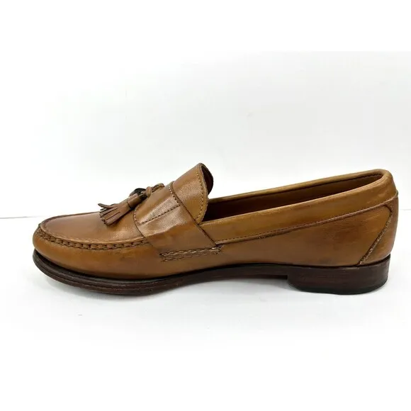 Allen Edmonds Schreier Brown Leather Tassel Slip On Loafer Shoes Men's US 12 AA
