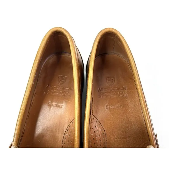 Allen Edmonds Schreier Brown Leather Tassel Slip On Loafer Shoes Men's US 12 AA