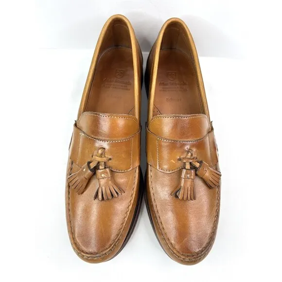 Allen Edmonds Schreier Brown Leather Tassel Slip On Loafer Shoes Men's US 12 AA