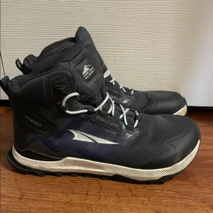 Altra Black and White High-Top Hiking  Boots