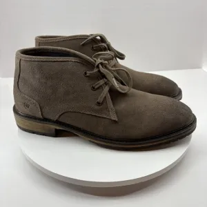 Andrew Marc Chukka Boots Mens Size 9.5 Brown Suede Leather Round Toe Lace Up