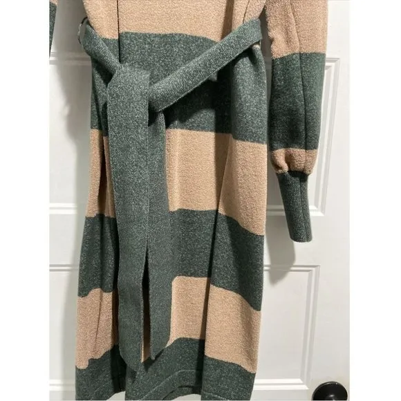 Ann Taylor XXS, XS Sweater Dress Striped Turtleneck Beige Green NWT $150