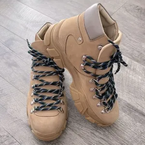 Another Project Anthropologie Hiking Boots genius leather Portugal nude Sz 39