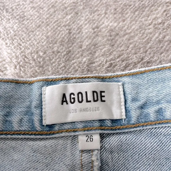 Anthropologie AGOLDE Colorblocked Denim Mini Skirt | Size 26 | Y2K Street Style