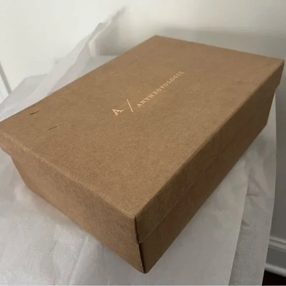 Anthropologie Black Leather Thong Style Wedge Heel Sandals Size 9 (40) NIB