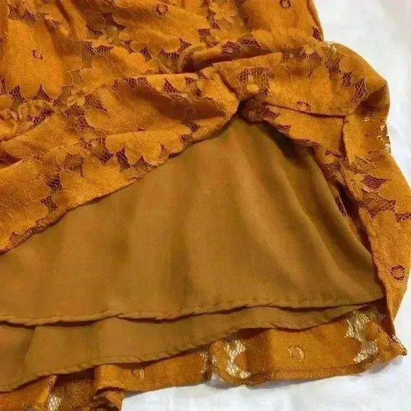 Anthropologie Blue Tassel Orange/Rust Colored, NWT Lace Dress.  Size Medium.