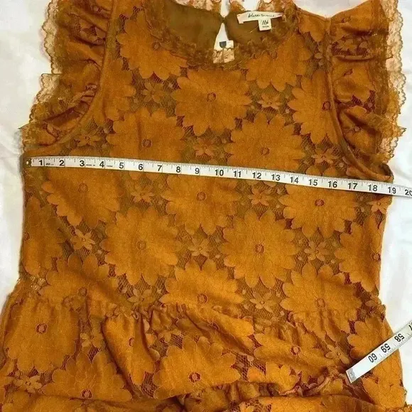Anthropologie Blue Tassel Orange/Rust Colored, NWT Lace Dress.  Size Medium.