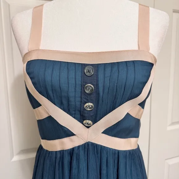 Anthropologie Burlapp Skyfall Atmospheric Chiffon Dress worn by Taylor Swift