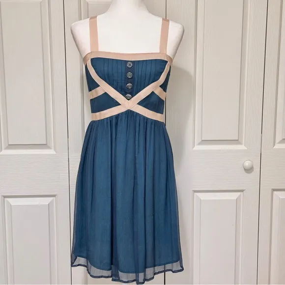 Anthropologie Burlapp Skyfall Atmospheric Chiffon Dress worn by Taylor Swift