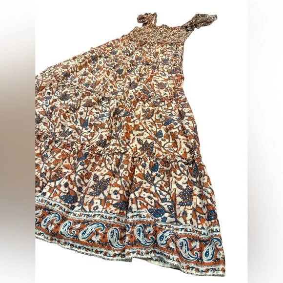 Anthropologie Love The Label Smocked Bust Tiered Bouquet Maxi Dress Size Large
