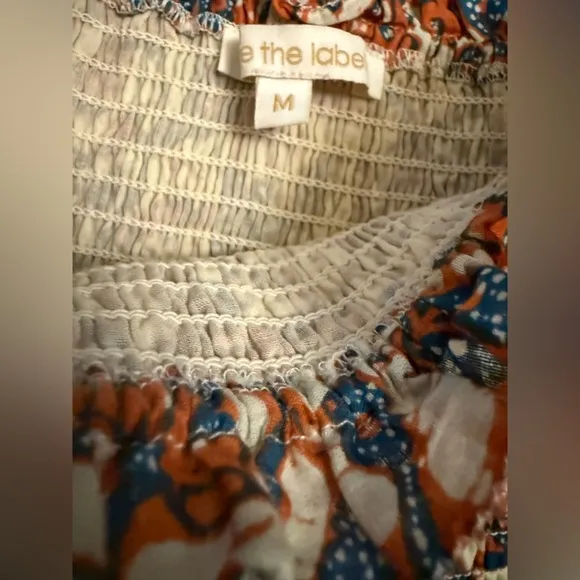 Anthropologie Love The Label Smocked Bust Tiered Bouquet Maxi Dress Size Large