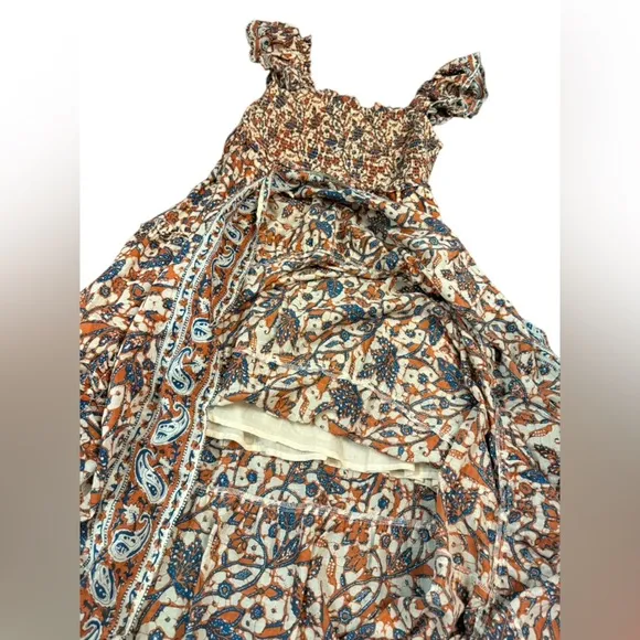 Anthropologie Love The Label Smocked Bust Tiered Bouquet Maxi Dress Size Large